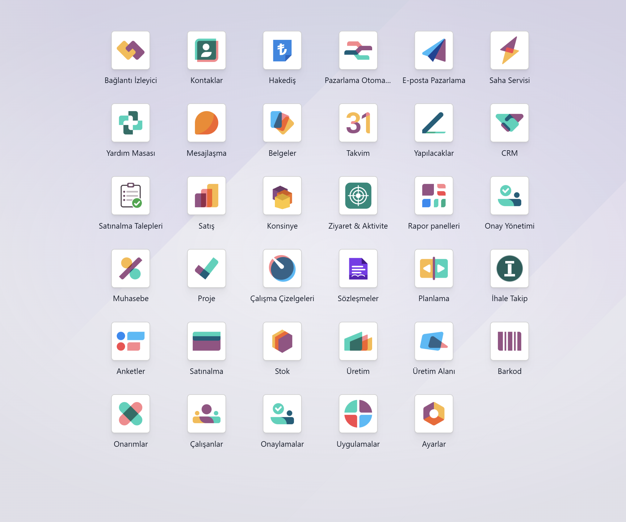 Türkçe Odoo ana ekranı